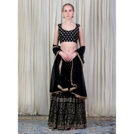 Black blouse with Sharara Set